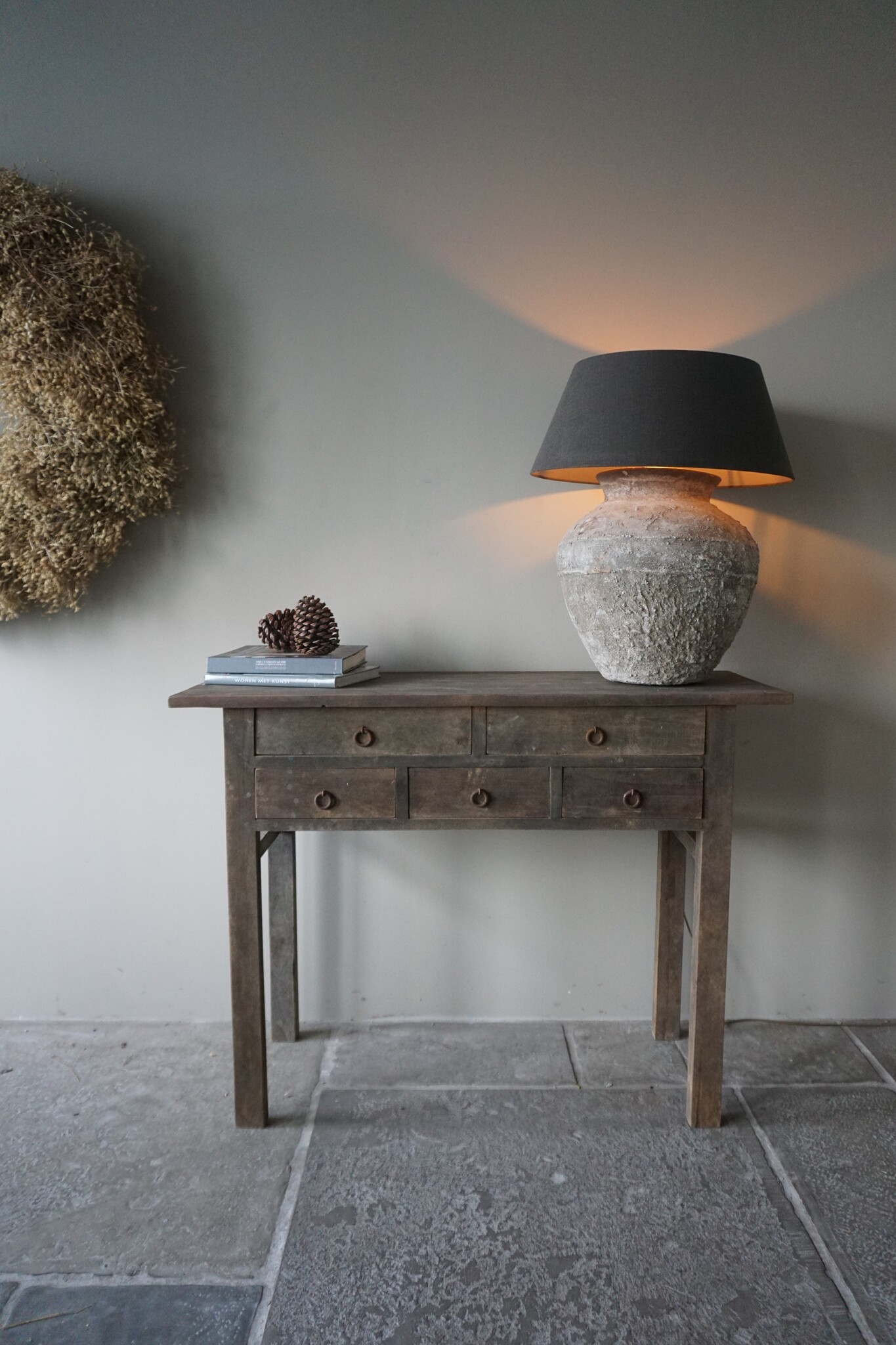 Luksa Home Collection Wandtafel Borg | Antique Grey | H90 x B120 x D45 cm