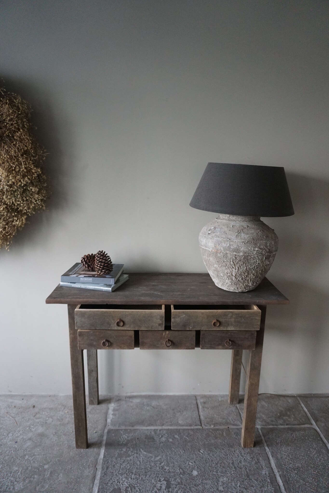 Luksa Home Collection Wandtafel Borg | Antique Grey | H90 x B120 x D45 cm