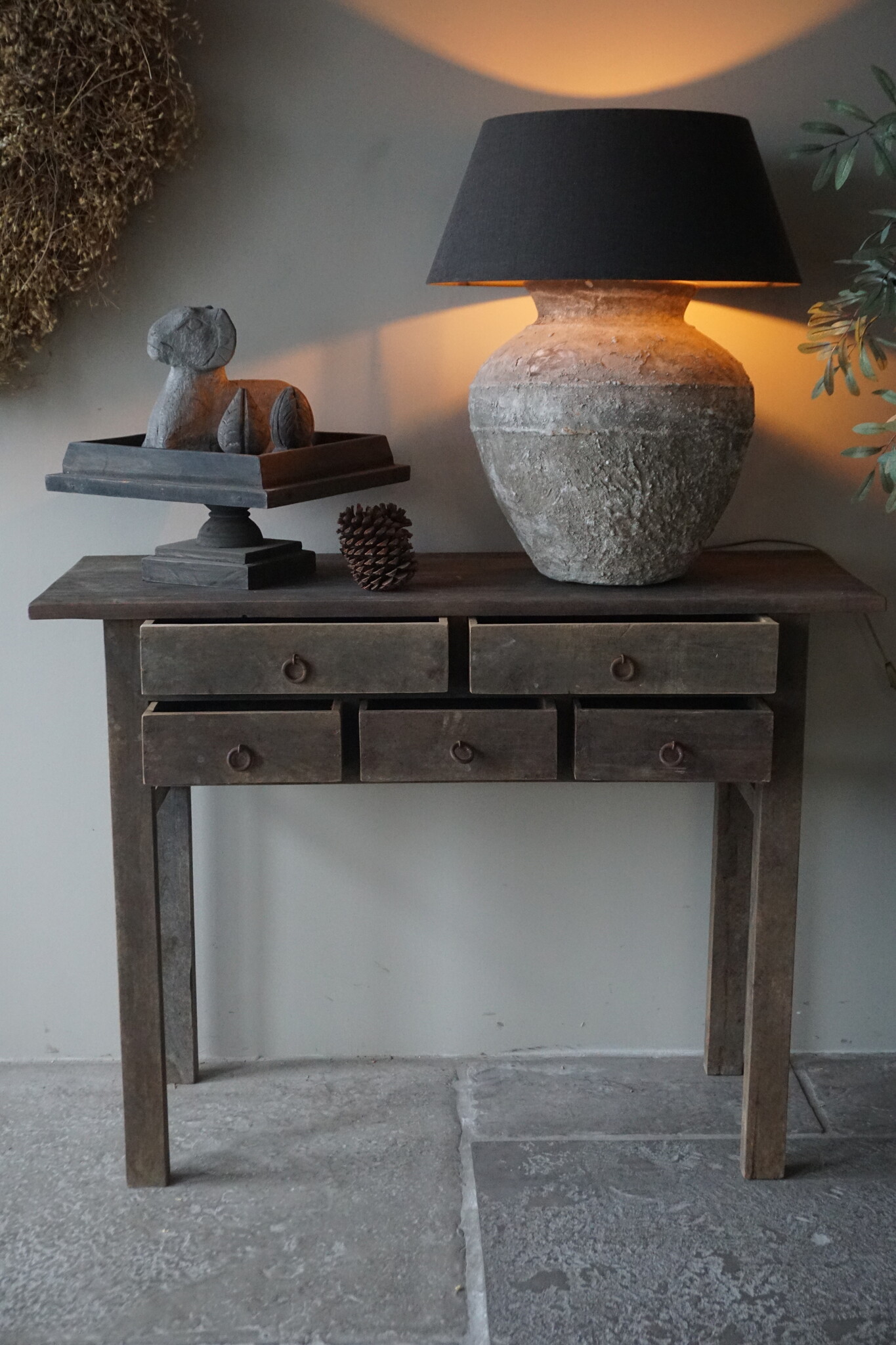 Luksa Home Collection Wandtafel Borg | Antique Grey | H90 x B120 x D45 cm