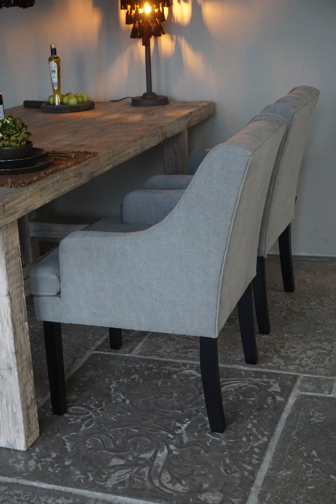 Luksa Home Collection Eetkamerstoel Doutzen Grijs/Taupe Set Van 4 - Uitlopend