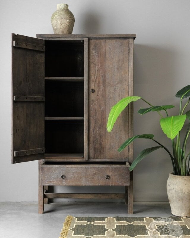 Be-Uniq Kabinet Santorini | Teakhout | H180xB100xD45 Cm