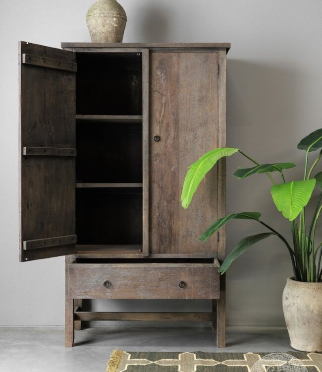 Be-Uniq Kabinet Santorini | Teakhout | H180xB100xD45 Cm