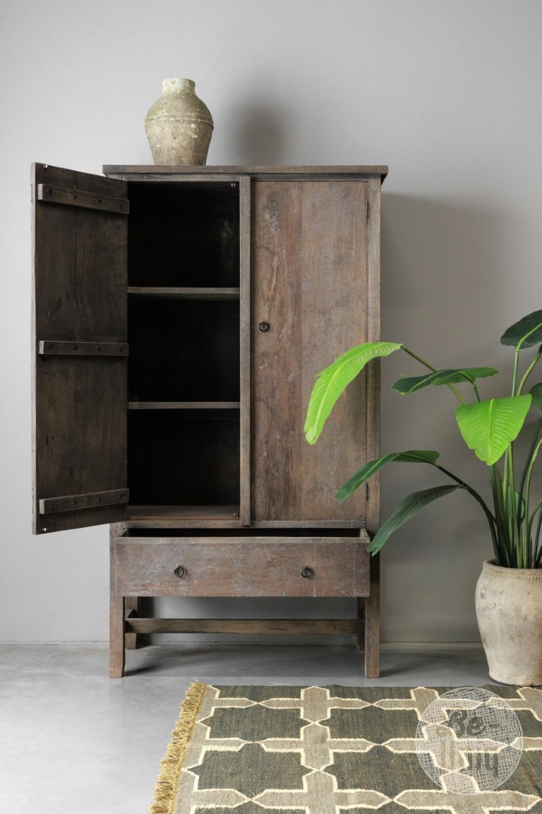 Be-Uniq Kabinet Santorini | Teakhout | H180xB100xD45 Cm