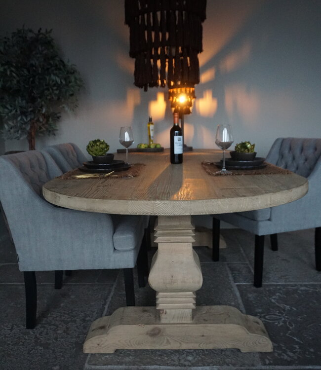 Rene Houtman Kloostertafel Ovaal | Naturel Grenen | H79 x B240 x D110 cm