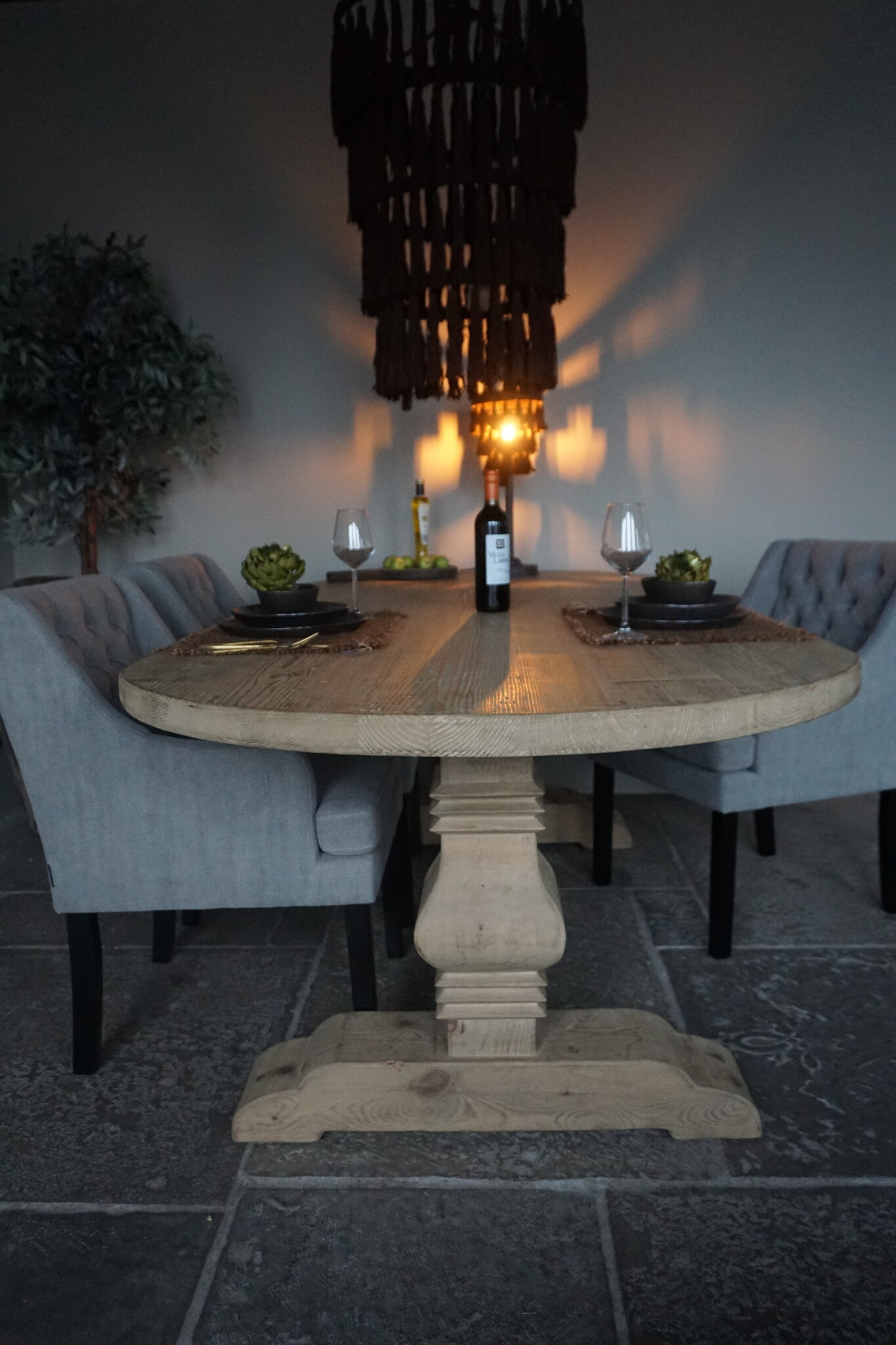 Rene Houtman Kloostertafel Ovaal | Naturel Grenen | H79 x B240 x D110 cm