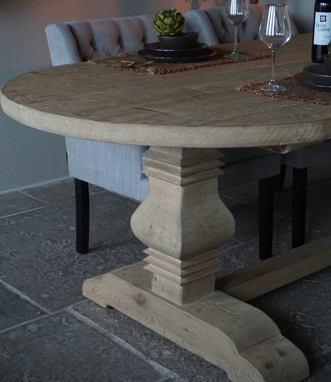Rene Houtman Kloostertafel Ovaal | Naturel Grenen | H79 x B240 x D110 cm