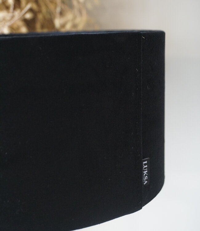 Luksa Home Collection Lampenkap Cilinder | Velvet Zwart | H12 x Ø 25 cm