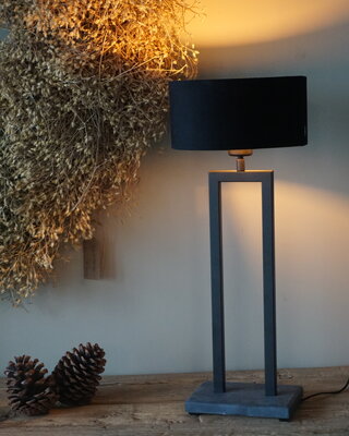 Luksa Home Collection Lampenkap Cilinder | Velvet Zwart | H12 x Ø 25 cm