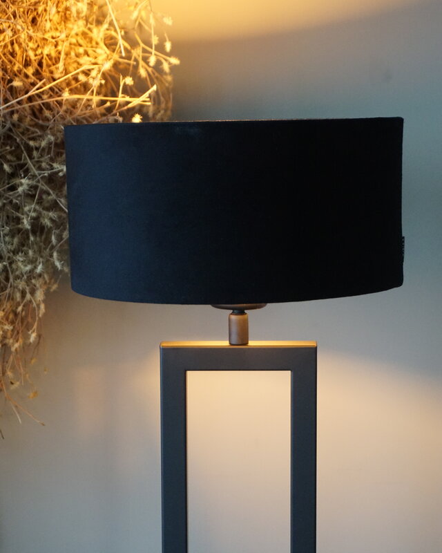 Luksa Home Collection Lampenkap Cilinder | Velvet Zwart | H12 x Ø 25 cm
