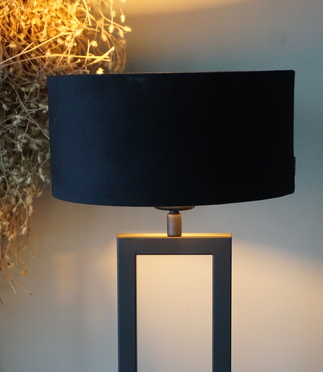 Luksa Home Collection Lampenkap Cilinder | Velvet Zwart | H12 x Ø 25 cm