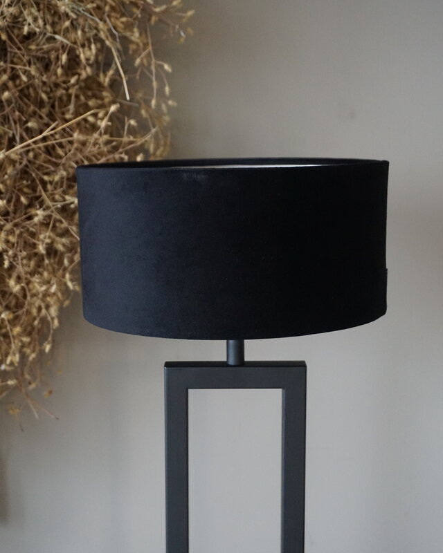 Luksa Home Collection Lampenkap Cilinder | Velvet Zwart | H12 x Ø 25 cm