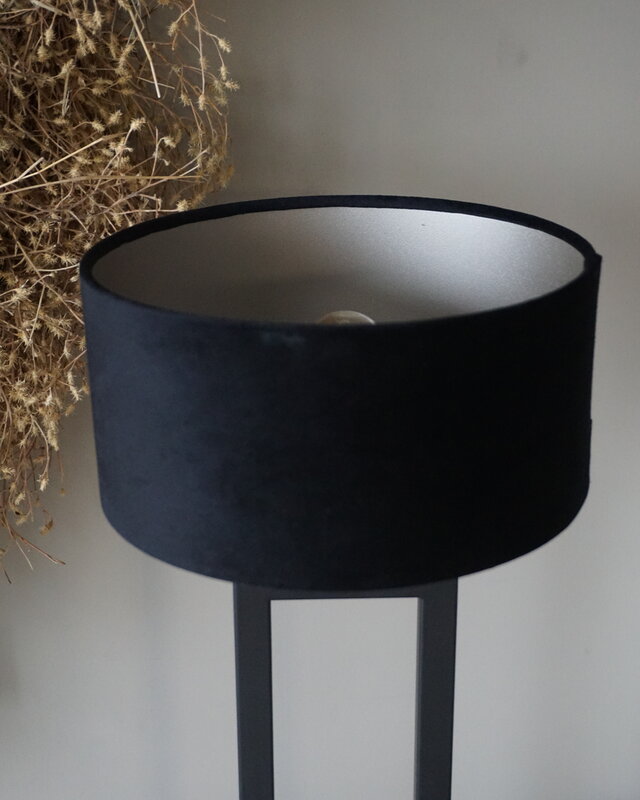 Luksa Home Collection Lampenkap Cilinder | Velvet Zwart | H12 x Ø 25 cm