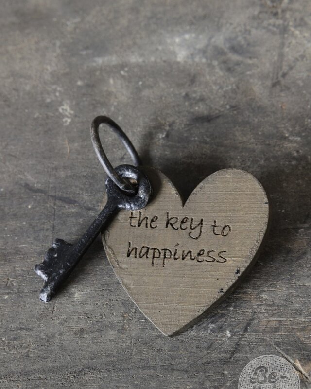 Be-Uniq Sleutel met tekst E | Happiness