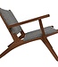 HSM Collection Tuin stoel Rio met armleuning- 80x80x67 - wit/naturel - Teak/bananenblad