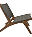 HSM Collection Loungestoel tuin Rio - 66x80x65 - off white/naturel - Teak/bananenblad