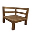 HSM Collection Lounge hoekmodule met kussens Aruba - Teak - Naturel/grijs