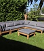 HSM Collection Lounge hoekmodule met kussens Aruba - Teak - Naturel/grijs