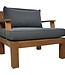 HSM Collection Tuin Sofa met armsteun en kussenset - 80x79x83 - Naturel/grijs - Teak