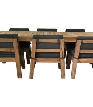 HSM Collection Tuinset New Aruba - 260x100x76 - Naturel/grijs - Teak