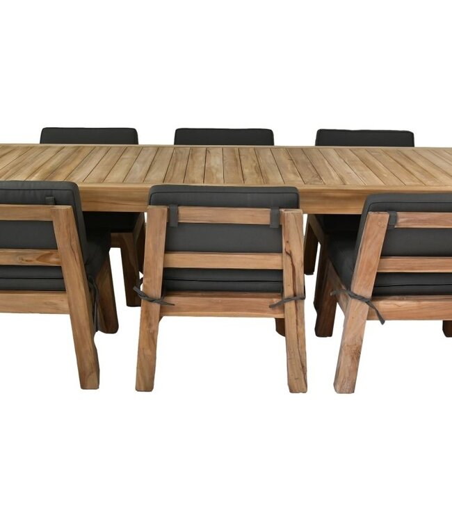 HSM Collection Tuinset New Aruba - 260x100x76 - Naturel/grijs - Teak