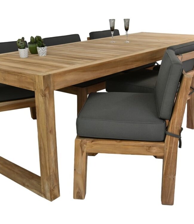 HSM Collection Tuinset New Aruba - 260x100x76 - Naturel/grijs - Teak