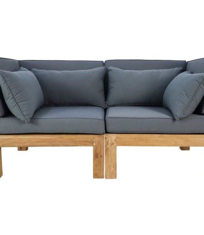 HSM Collection Tuin 2-zits loungeset modulair Aruba (incl. kussens) - 2-delig - Hout - Bruin