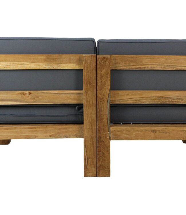 HSM Collection Tuin 2-zits loungeset modulair Aruba (incl. kussens) - 2-delig - Hout - Bruin