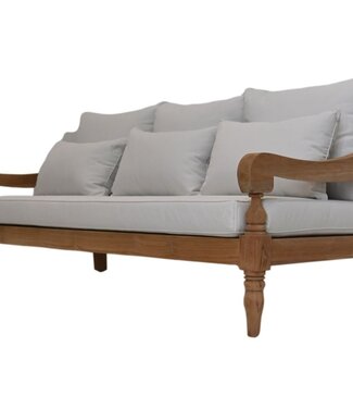 HSM Collection Bahama 3,5-zits sofa incl. kussens - 190x95x80 - Naturel/wit -  teak