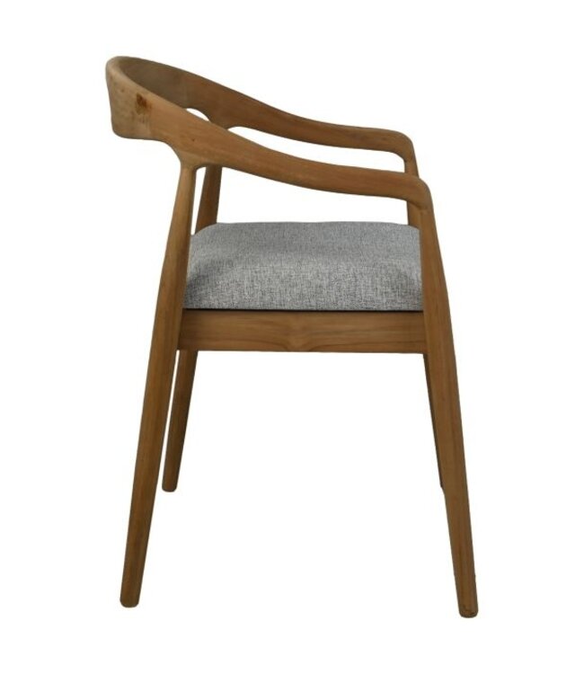 HSM Collection Modena eetkamerstoel - 55x41x78 - Naturel/grijs - Teak