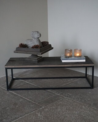 Rene Houtman Salontafel Ijzeren Onderstel | Oud Eikenhout | Kies Maat
