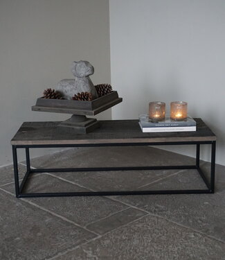 Horeca salontafel 80x80 cm | D4448 LV marmer wit | gietijzeren
