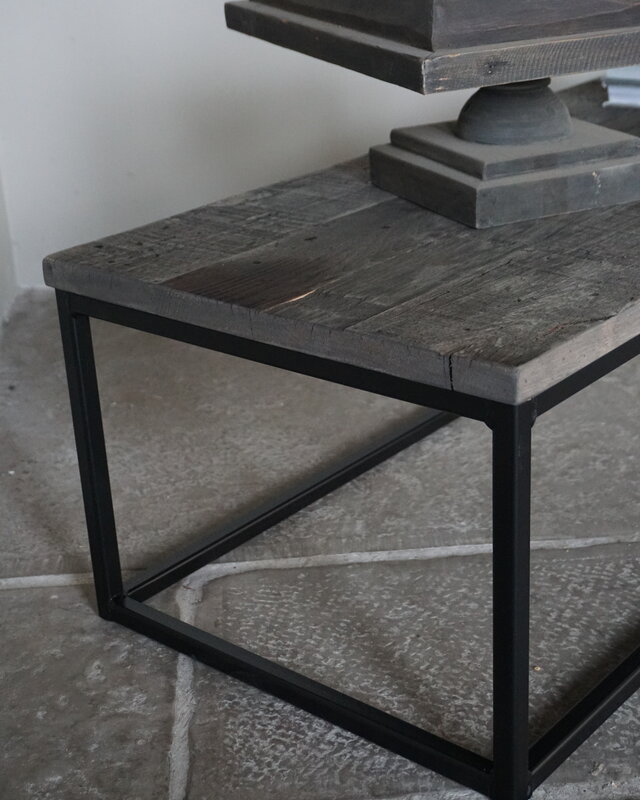Rene Houtman Salontafel Ijzeren Onderstel | Oud Eikenhout | Kies Maat