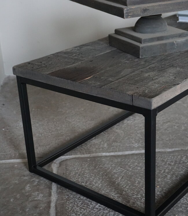 Rene Houtman Salontafel Ijzeren Onderstel | Oud Eikenhout | Kies Maat