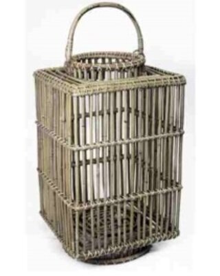 Rene Houtman Windlicht Rattan | Grey | H50 x B27 x D27 Cm