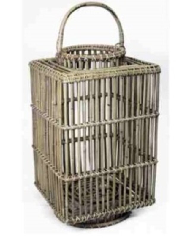 Rene Houtman Windlicht Rattan | Grey | H50 x B27 x D27 Cm