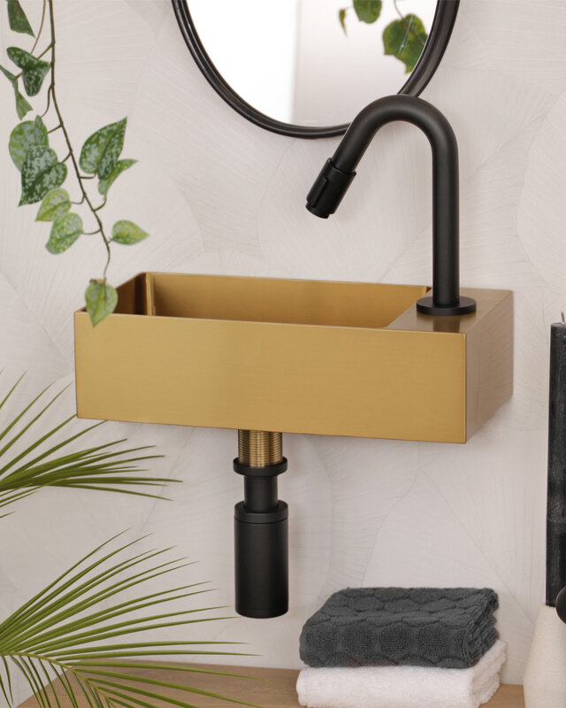 Differnz Fontein | RVS | Goud | H9 x B36,5 x D18 cm