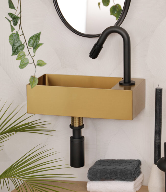 Differnz Fontein | RVS | Goud | H9 x B36,5 x D18 cm