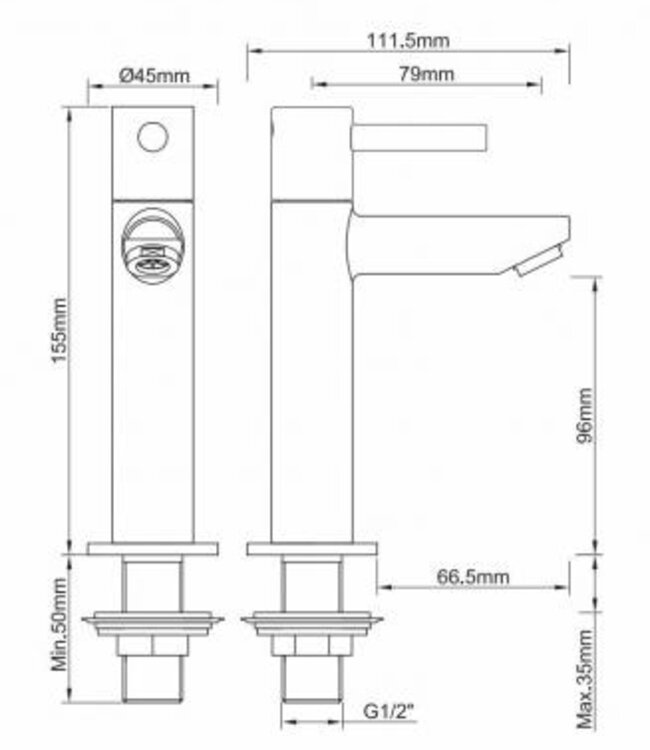 Wiesbaden Amador Fonteinkraan XL | 1/2 | Geborsteld Brons Koper