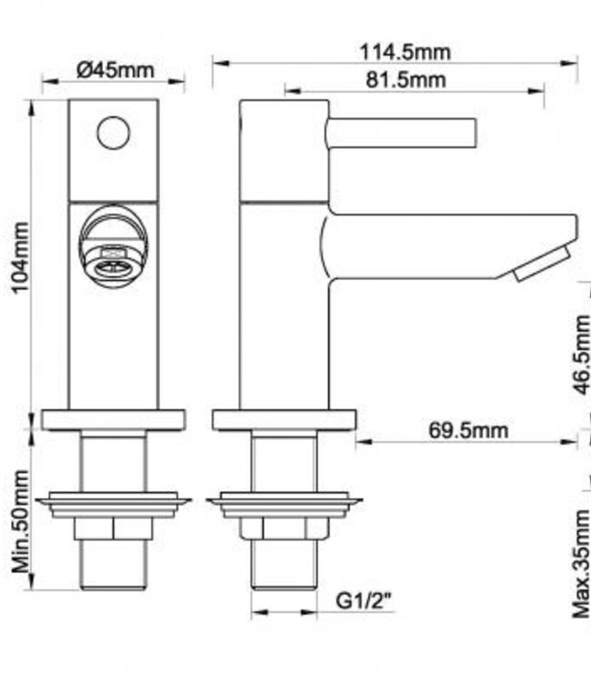 Wiesbaden Amador Fonteinkraan | 1/2 | Geborsteld Brons Koper