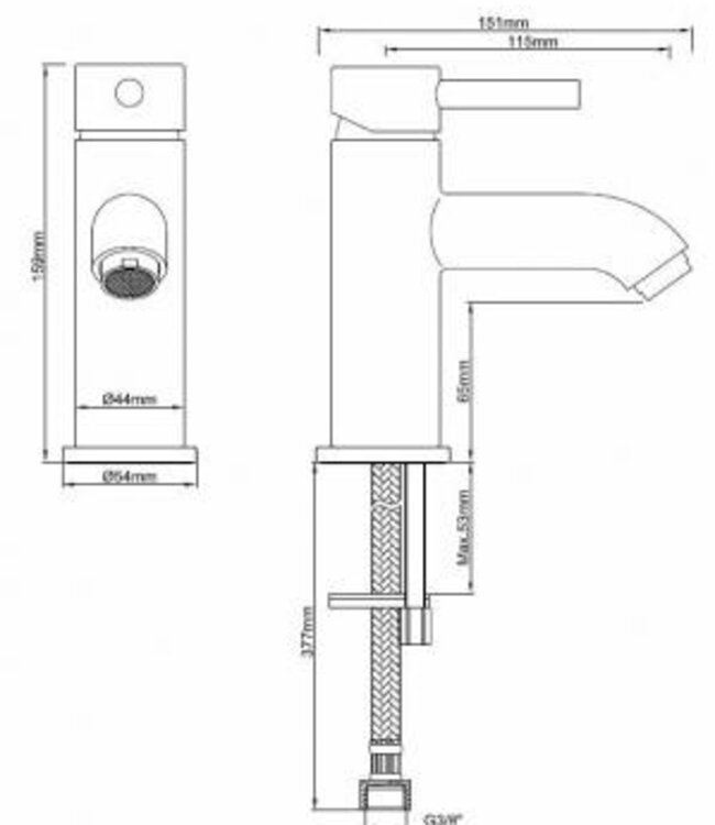 Wiesbaden Cadans Wastafelmengkraan Laag | Geborsteld Brons Koper