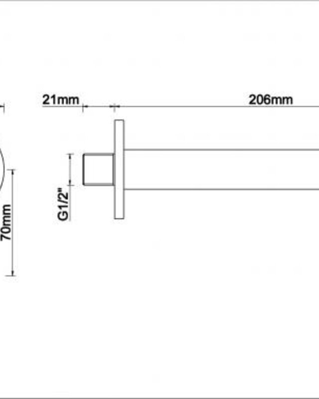 Wiesbaden Inbouw Baduitloop | 20 cm 1/2" | Geborsteld Brons Koper