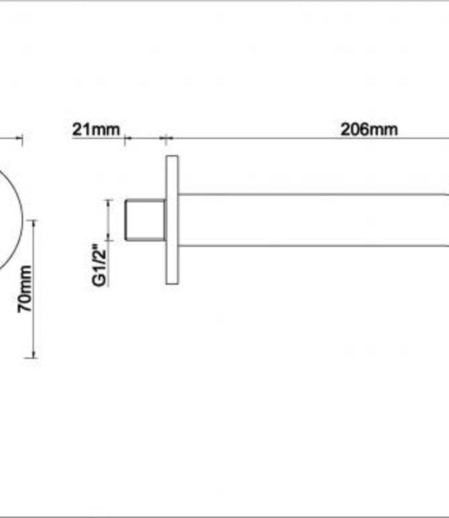 Wiesbaden Inbouw Baduitloop | 20 cm 1/2" | Geborsteld Brons Koper