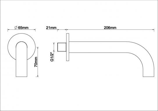 Wiesbaden Inbouw Baduitloop | 20 cm 1/2" | Geborsteld Brons Koper