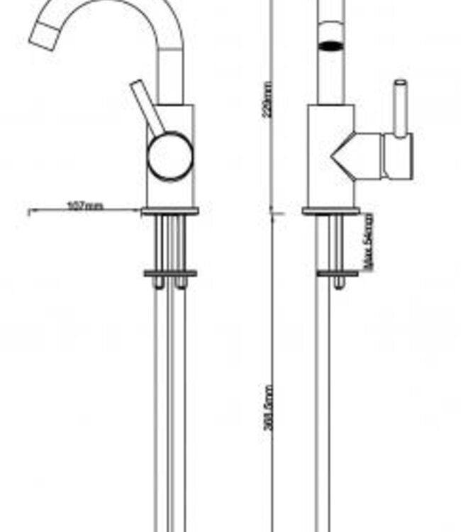 Wiesbaden Caral Opbouw Wastafelkraan | Geborsteld Brons Koper