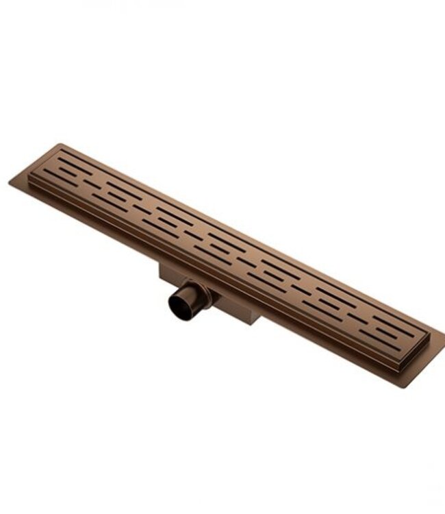 Wiesbaden Douchegoot Met Flens en Rooster | Geborsteld Brons Koper