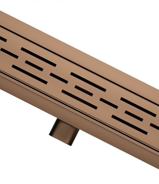 Wiesbaden Douchegoot Met Flens en Rooster | Geborsteld Brons Koper