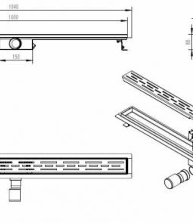 Wiesbaden Douchegoot Met Flens en Rooster | Geborsteld Brons Koper