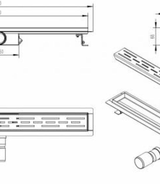 Wiesbaden Douchegoot | L70 x B7 Cm | Geborsteld Brons Koper