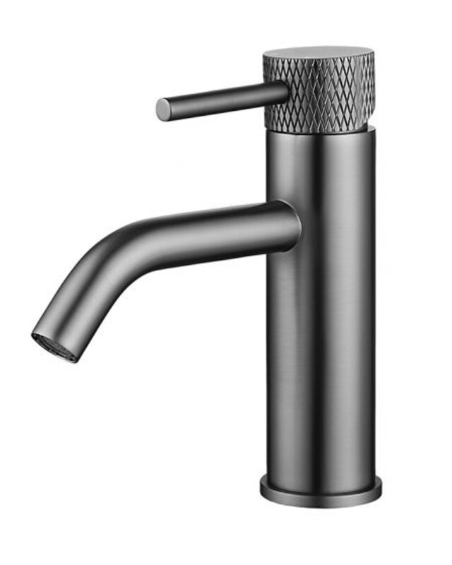 Wiesbaden Ribbd Wastafelkraan | Gunmetal