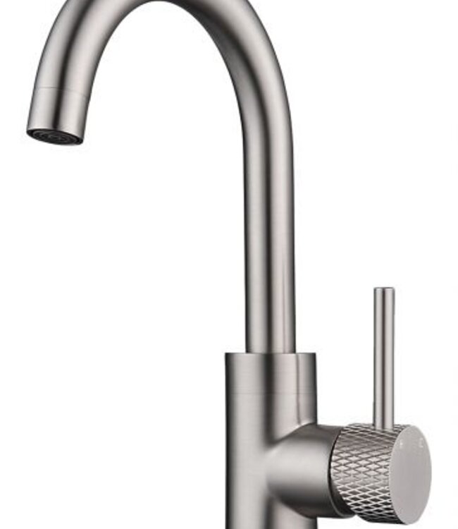 Wiesbaden Wastafelmengkraan Met Draaibare Uitloop | Geborsteld Staal